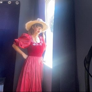 Red vintage Austrian silk dress